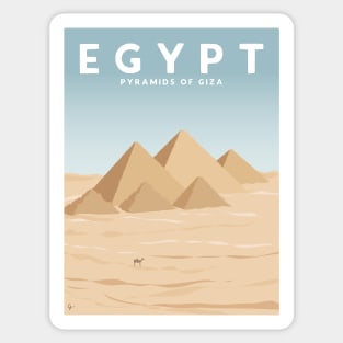 Pyramids of Giza, Egypt Travel Poster Sticker